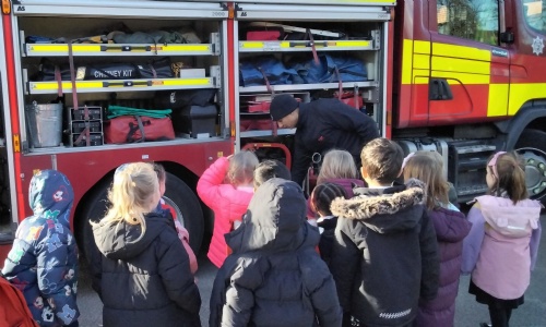 Our Reception children were lucky enough to climb aboard the fire truck and squirt the hoses.